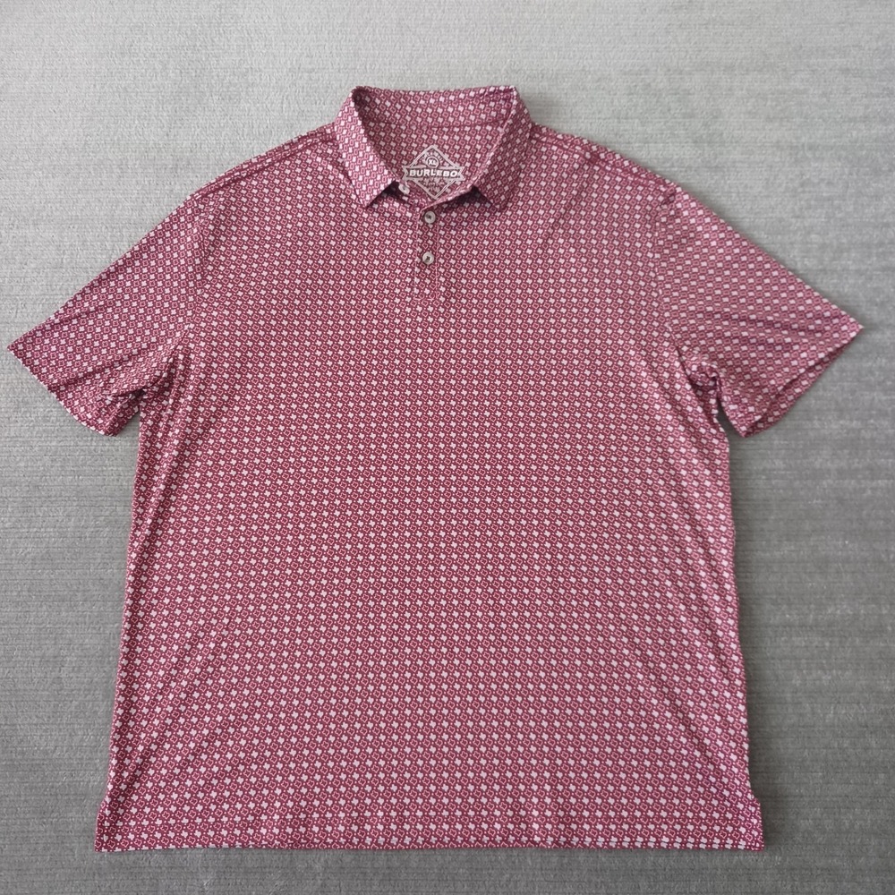 Burlebo Polo Shirt Men XL Burgundy Texas Lightweight Stretch Golf Performance
